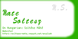 mate soltesz business card