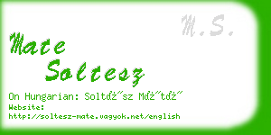 mate soltesz business card